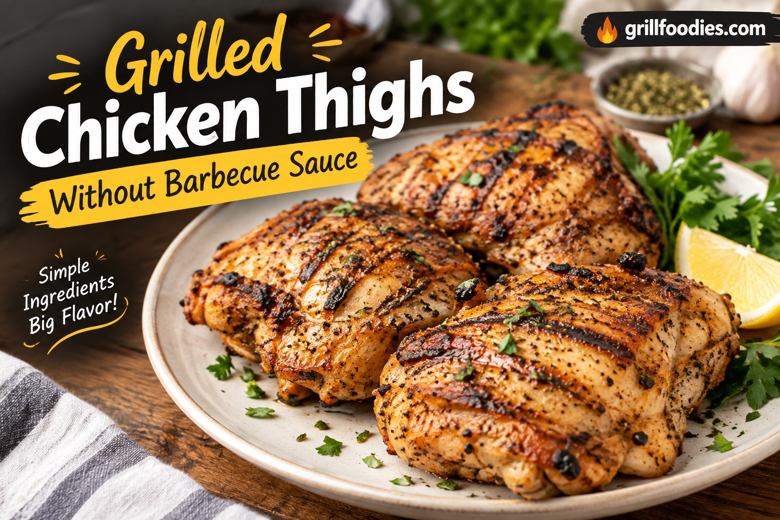 Grilled Chicken Thighs Without Barbecue Sauce