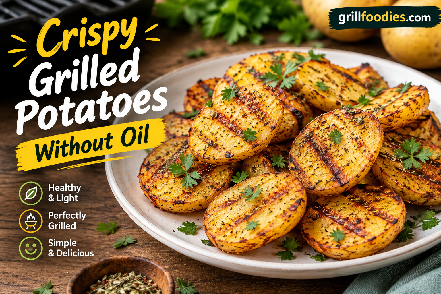 Crispy Grilled Potatoes Without Oil