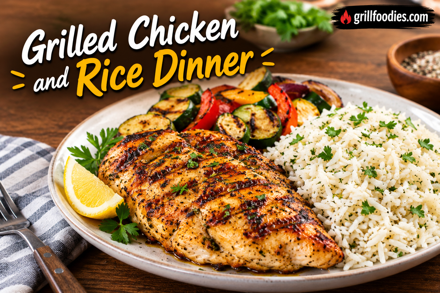 Grilled Chicken and Rice Dinner