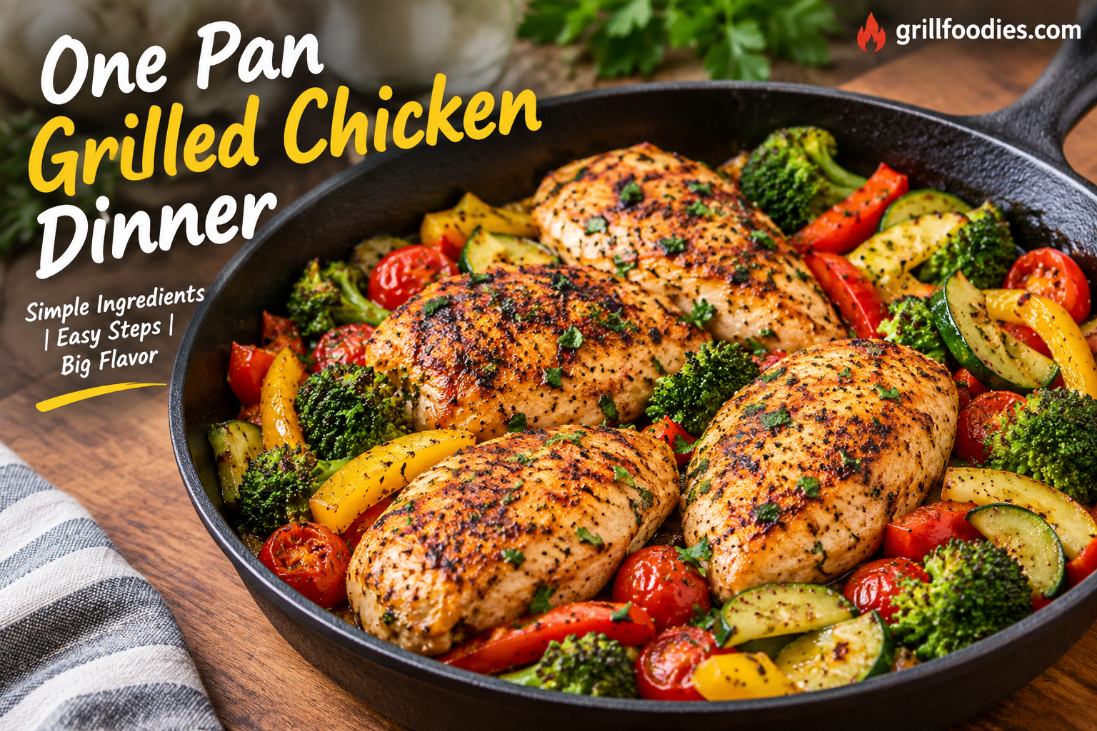 One Pan Grilled Chicken Dinner